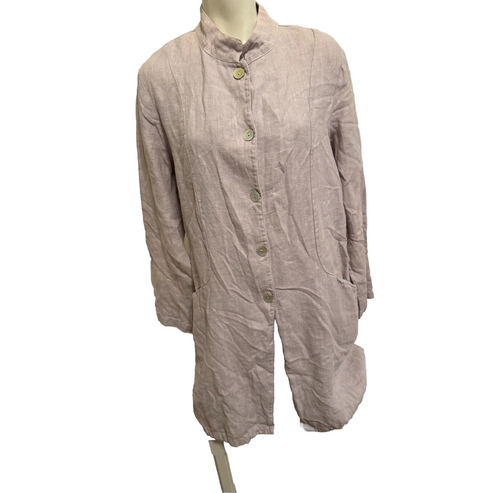 $168 Bryn‎ Walker Dress 100% Linen Purple Lagonlook Draw String MIDI Pocket S M